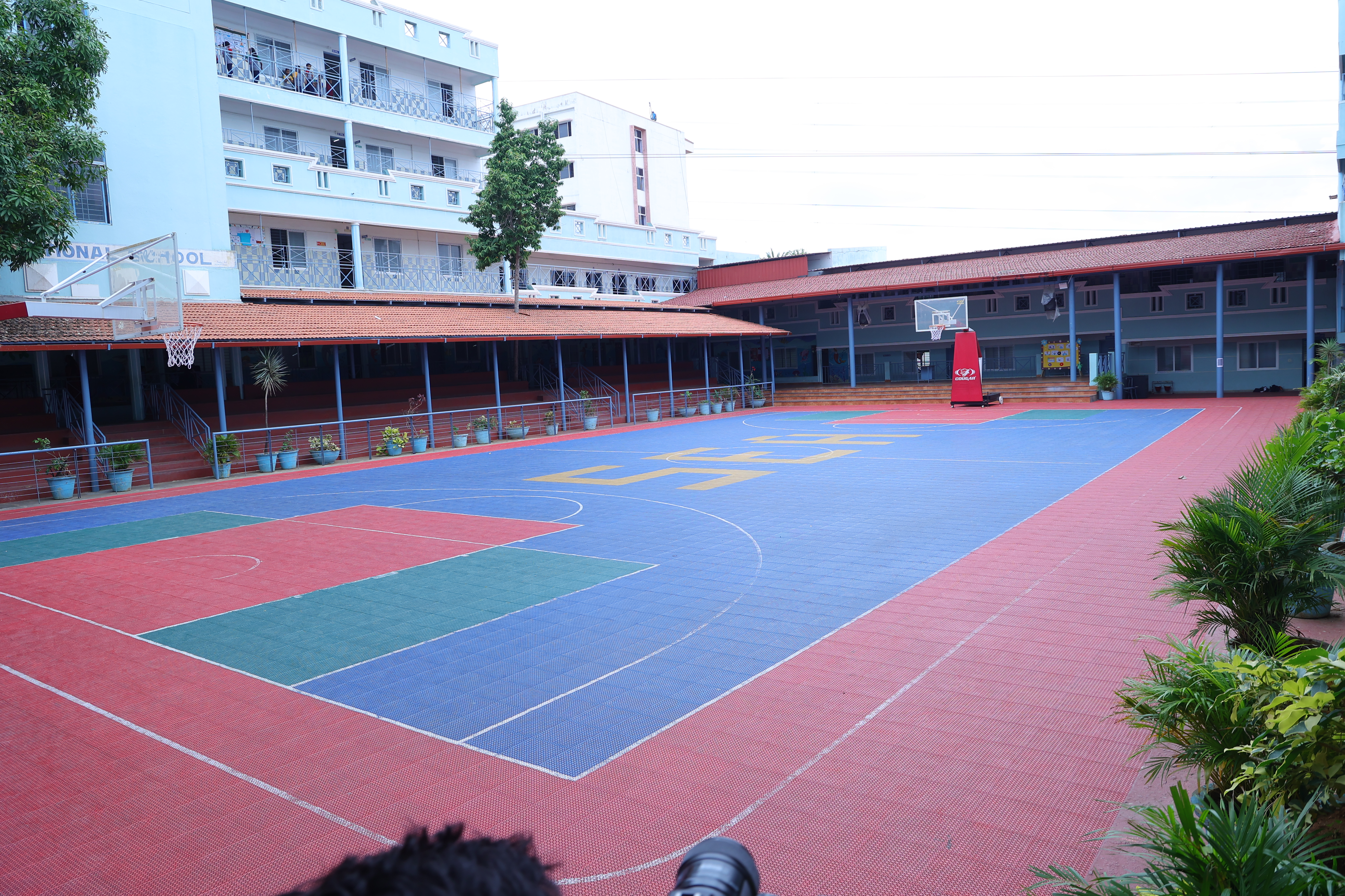 Administrative block and central court